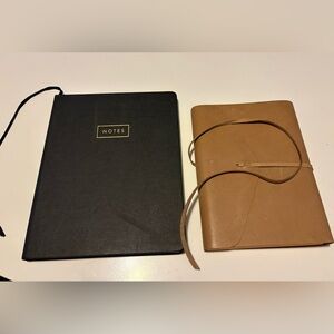 Leather Journal Notebook Wrap Around Tie brown and Black Notebook Used